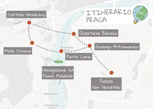 Mappa itinerario Praga